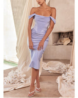 LAUREL MIDI DRESS-BLUE