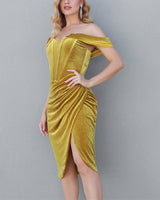 Kyleigh Midi Dress-Gold
