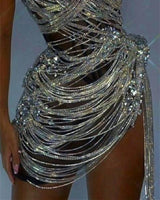 Rihanna Mini Dress-Silver