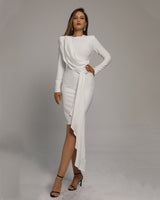 Scarlet Midi Dress-White