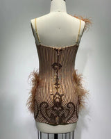 Brynlee Mini Dress-Brown