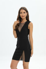 Konka Diamond Mini Dress - Black