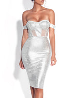 Emily Mini Dress-Silver