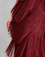 Layered fringe tier detail