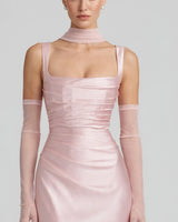 Square neckline and wide strap detail