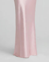 Blush satin fabric detail