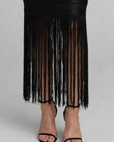 Long fringe hem detail