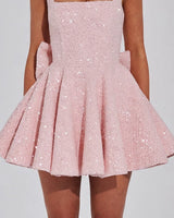 Sequin tweed bodice detail