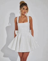 Dorothy ivory sequin mini dress, supplier front view