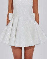 Sequin tweed bodice detail