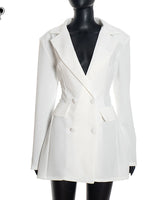 Elvira ivory blazer mini dress supplier front view