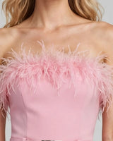 Farrah Feather-Trim Wide-Leg Jumpsuit