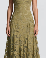 Floral burnout jacquard bodice detail