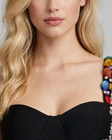 Sweetheart bustier bodice detail