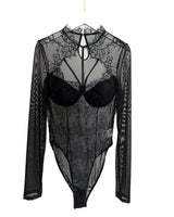 Hazel black lace bodysuit — product front view