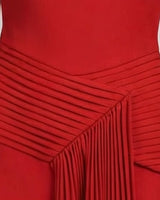 Pleated waist sash detail