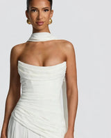 Draped cowl neckline detail