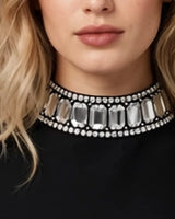 Crystal gem collar detail