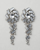 Luna crystal cascade drop earrings — pair front