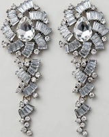 Luna crystal cascade drop earrings — pair close-up