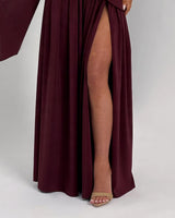 Gathered chiffon skirt pleats detail