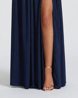 Thigh-high split detail
