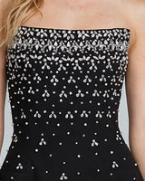 Crystal-embellished bust detail