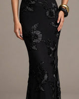 Floral appliqué waist detail