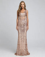 Odette Geometric Sequin Illusion Gown