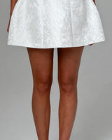 Ivory floral jacquard fabric detail