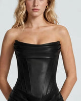Folded cowl neckline band detail