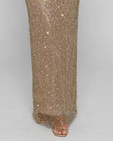 Crystal mesh skirt detail