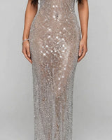 Crystal rhinestone mesh detail