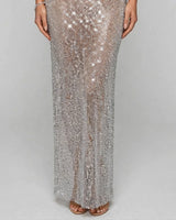 Crystal mesh hem detail