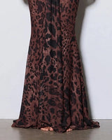 Flowing maxi skirt and leopard print detail
