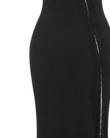 Diagonal hook-and-eye placket detail