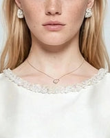 Pearl and crystal neckline detail