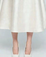 Satin A-line skirt detail
