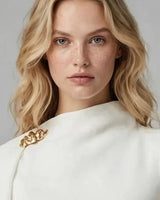 Asymmetric high neckline detail