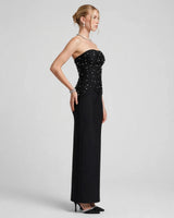 Yara beaded strapless two-piece maxi set, side view