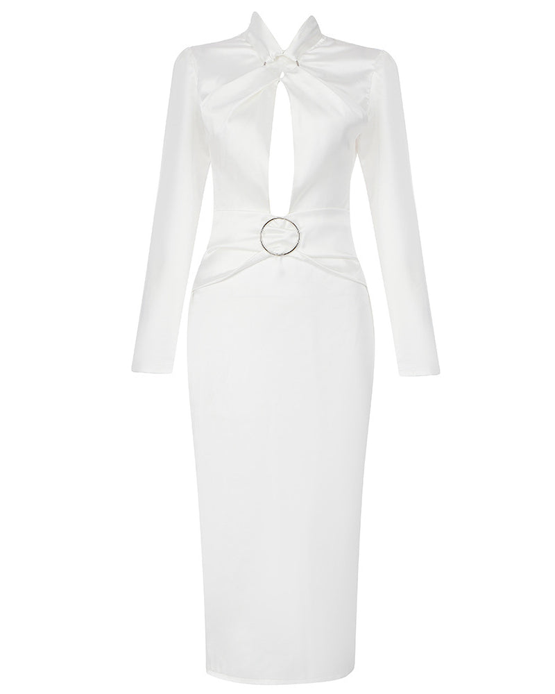 Azaria Midi Dress-White