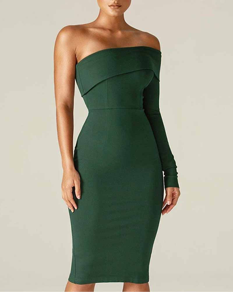 Talia Midi Dress-Green