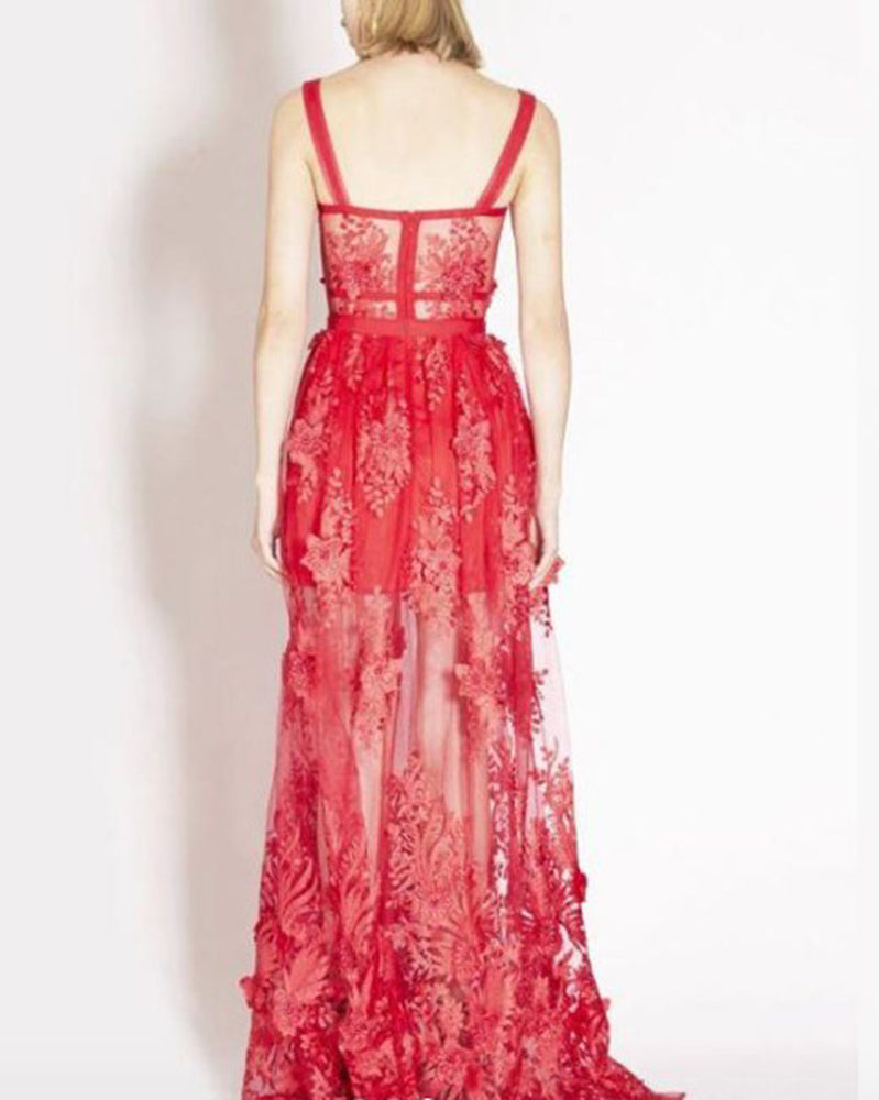 Elizabeth Maxi Dress-Red