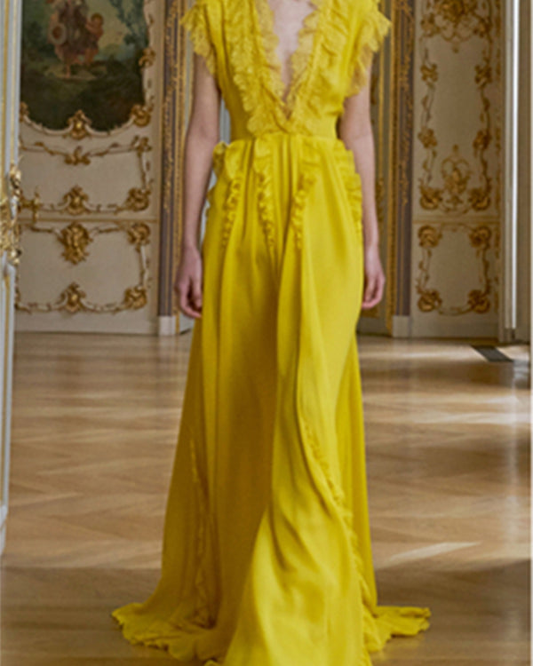 London Maxi Dress-Yellow