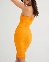 Beatrice Midi Dress-Orange