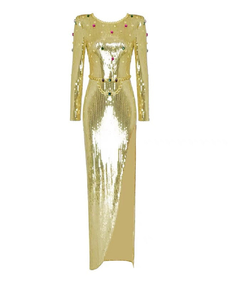 Carley Maxi Dress-Gold