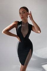 Konka Diamond Mini Dress - Black