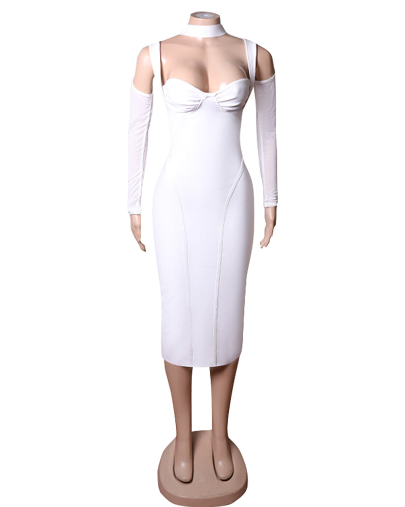 Jasmine Midi Dress-White