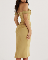 Carissa Midi Dress-Yellow