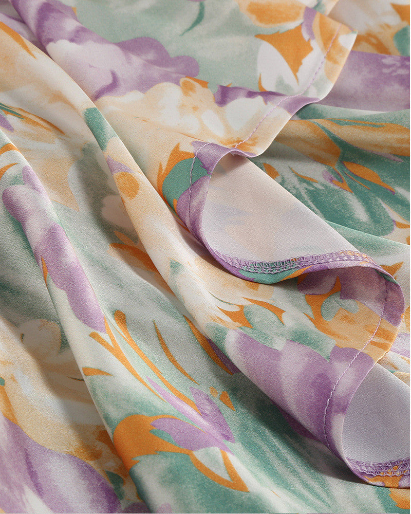 Ariel Bronx and Banco Tropics Maxi Dress in Lavender & Multicolor fashionmallonline.com Ariel Bronx and Banco Tropics Maxi Dress in Lavender & Multicolor fashionmallonline.com